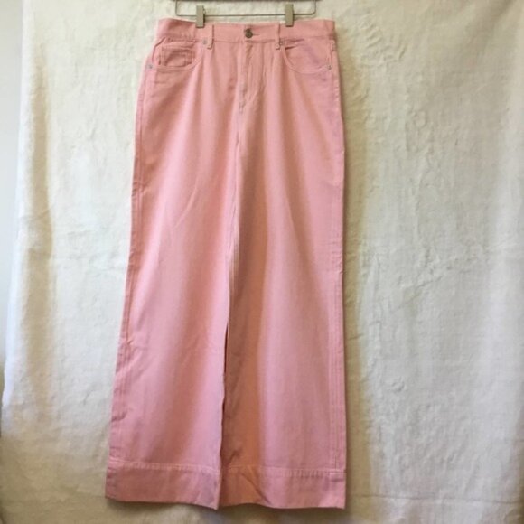 Loft Pink High Waist Palazzo Jeans - Picture 2 of 12